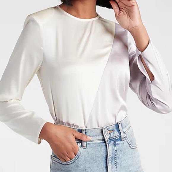 Color Block Strong Shoulder Thong Bodysuit - Picture 3 of 12